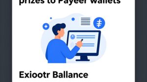 Современная иллюстрация с цифровым кошельком Payeer и символами безопасности для статьи о выплатах призов